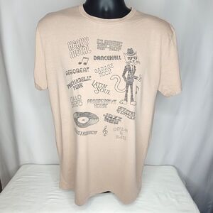 Aeropostale Music Cat Graphic Beige Tee M